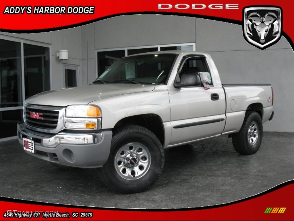 2006 Sierra 1500 SL Regular Cab 4x4 - Silver Birch Metallic / Dark Pewter photo #1