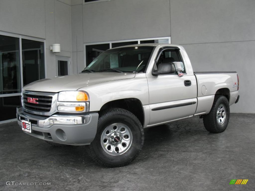 2006 Sierra 1500 SL Regular Cab 4x4 - Silver Birch Metallic / Dark Pewter photo #2