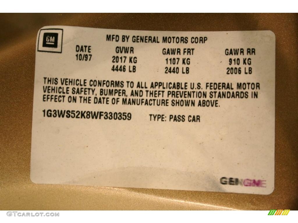 1998 Intrigue GL - Gold Metallic / Beige photo #21