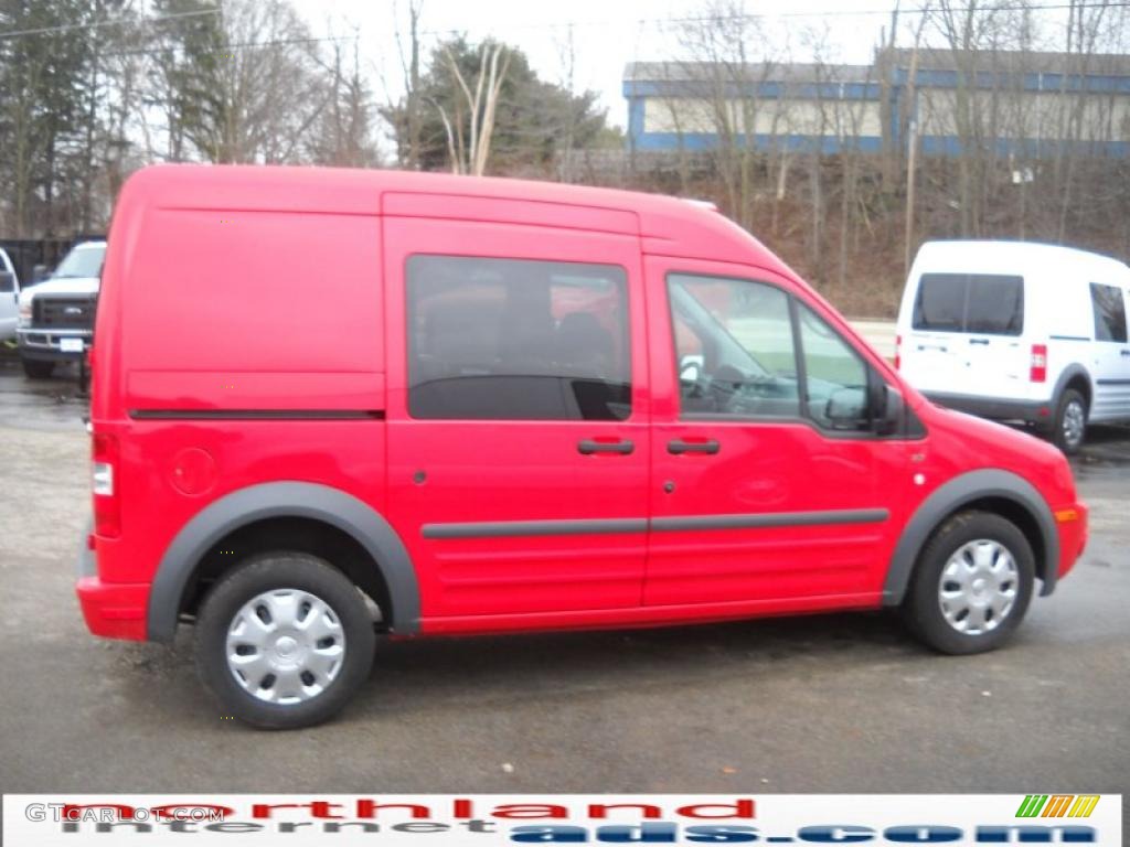 2010 Transit Connect XLT Cargo Van - Torch Red / Dark Gray photo #5