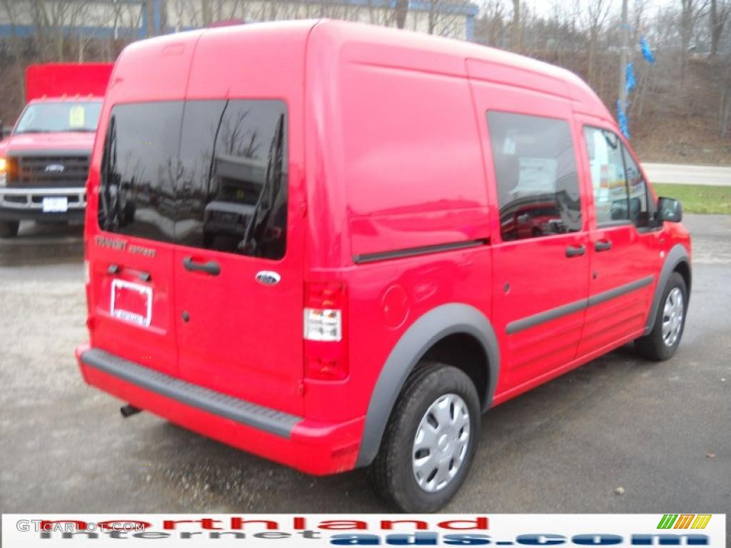 2010 Transit Connect XLT Cargo Van - Torch Red / Dark Gray photo #6