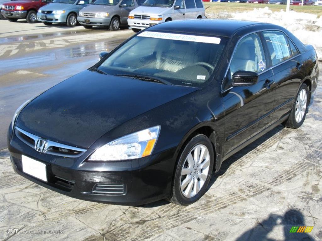 2007 Accord SE V6 Sedan - Nighthawk Black Pearl / Ivory photo #2
