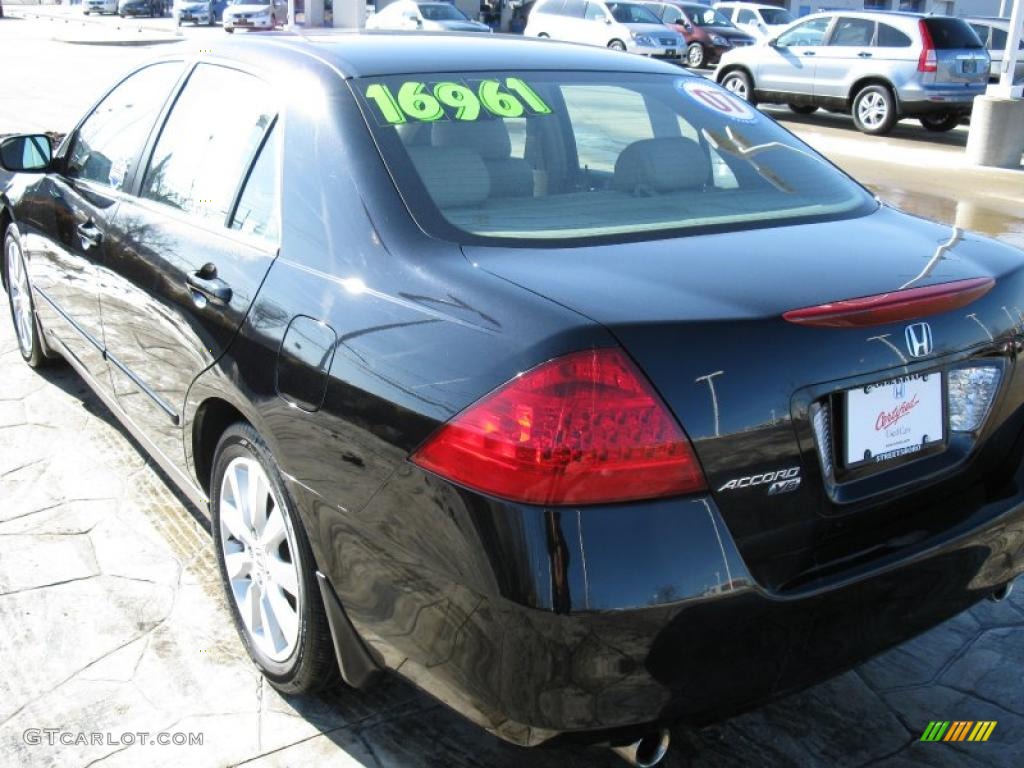 2007 Accord SE V6 Sedan - Nighthawk Black Pearl / Ivory photo #7