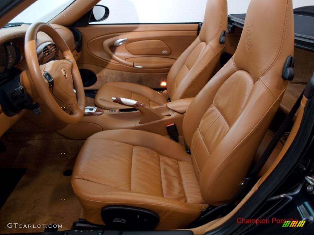 Natural Leather Brown Interior 2004 Porsche 911 Carrera 4S Cabriolet Photo #27162524