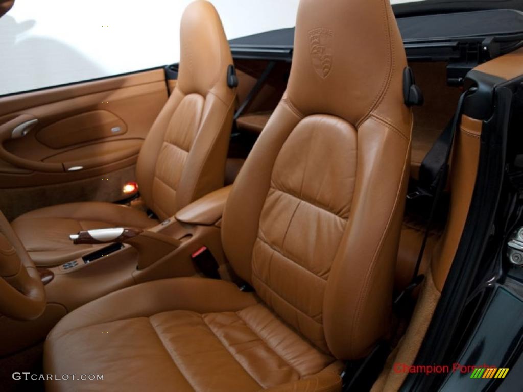 Natural Leather Brown Interior 2004 Porsche 911 Carrera 4S Cabriolet Photo #27162576