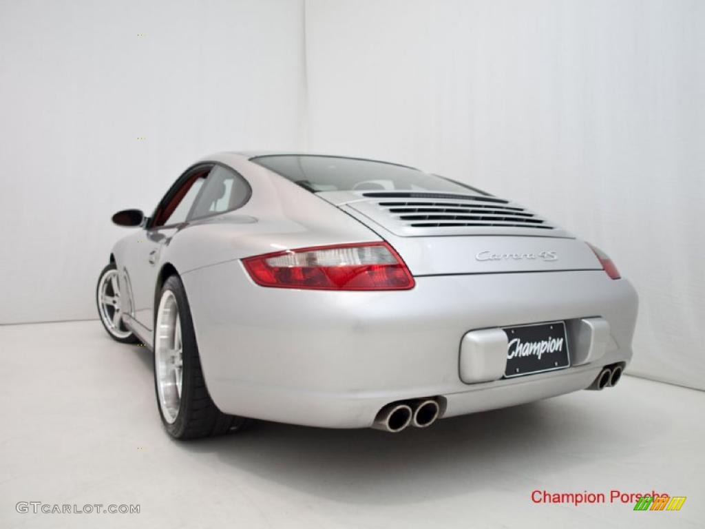 2008 911 Carrera 4S Coupe - Arctic Silver Metallic / Black/Terracotta photo #4