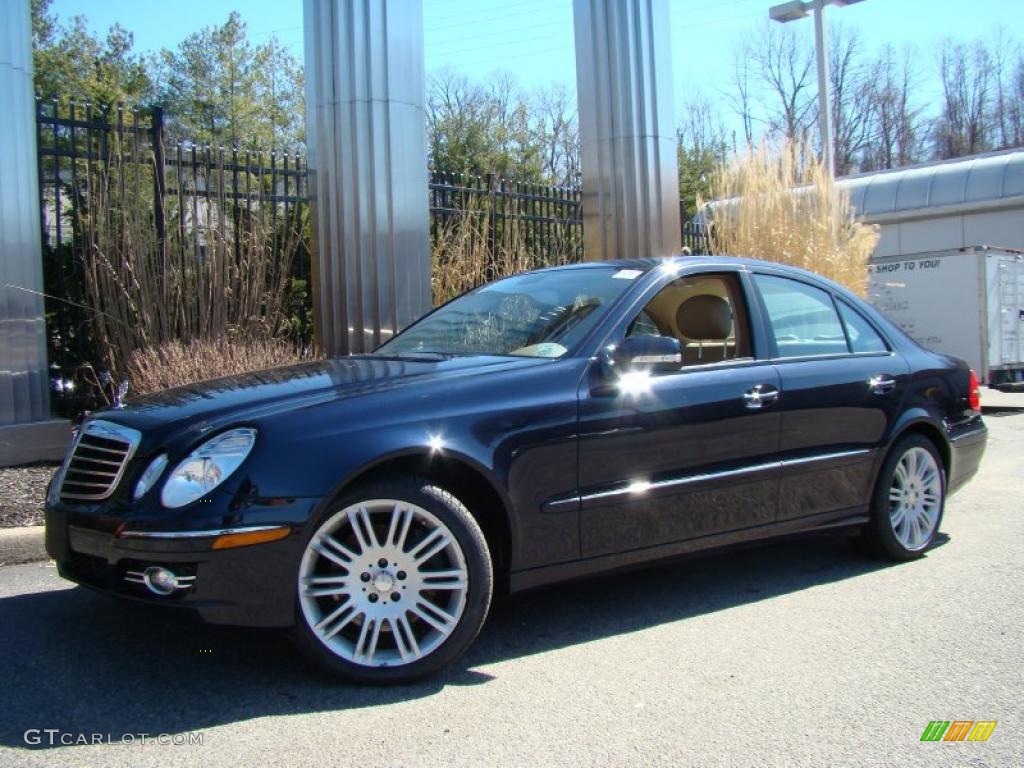 2008 E 350 4Matic Sedan - Capri Blue Metallic / Cashmere photo #1