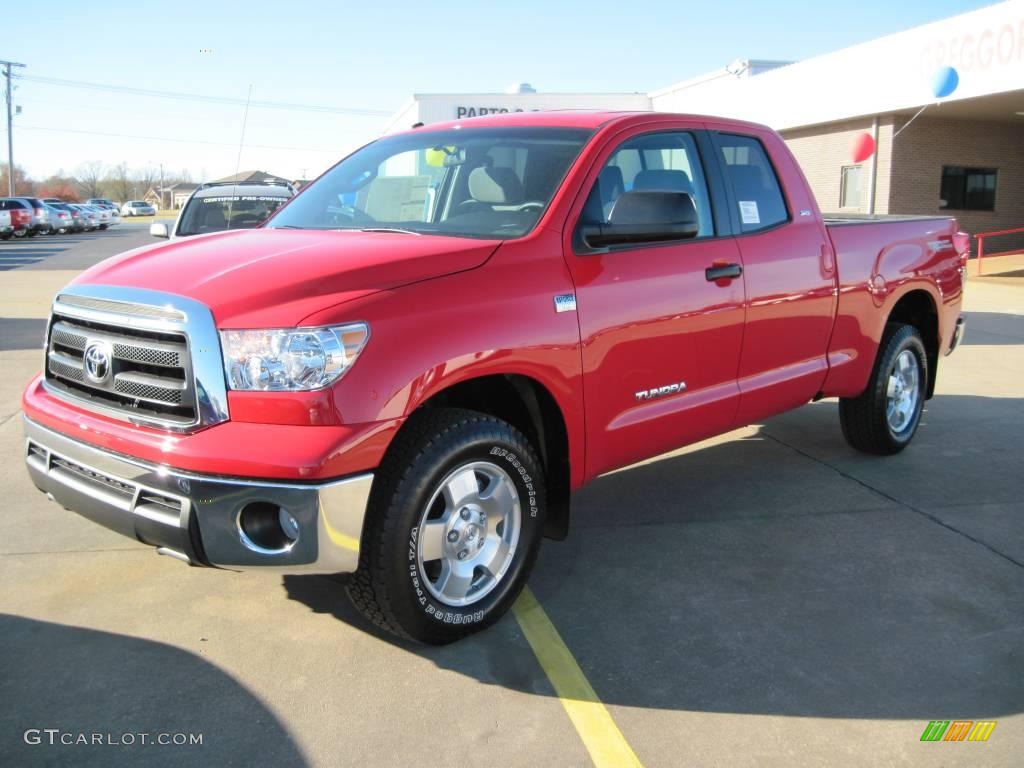 2010 Tundra TRD Double Cab - Radiant Red / Graphite Gray photo #2