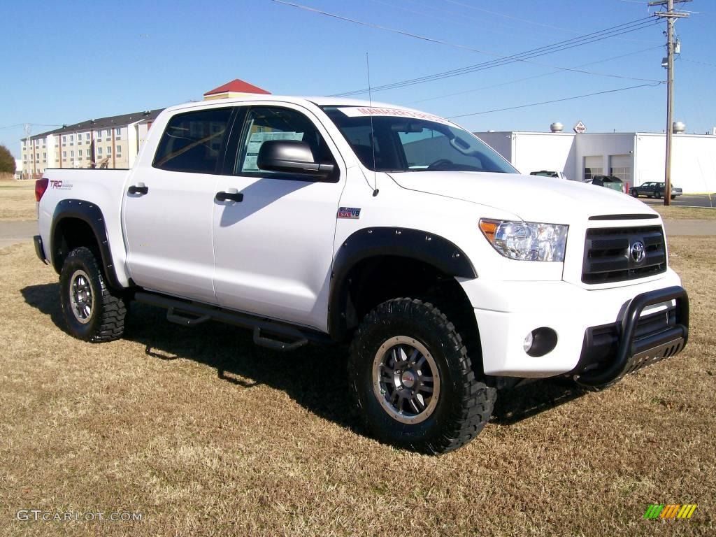 2010 Tundra TRD Rock Warrior CrewMax 4x4 - Super White / Black photo #2