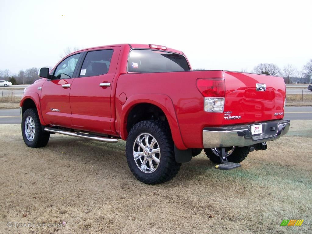 2010 Tundra CrewMax 4x4 - Radiant Red / Sand Beige photo #3