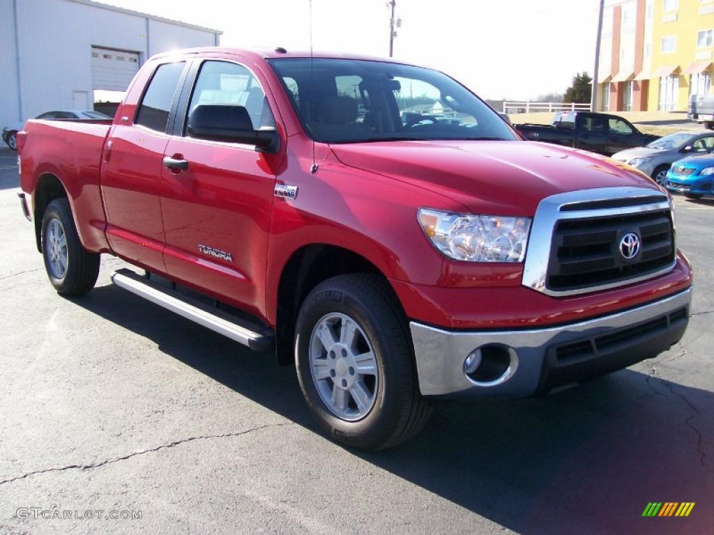 2010 Tundra SR5 Double Cab 4x4 - Radiant Red / Sand Beige photo #1