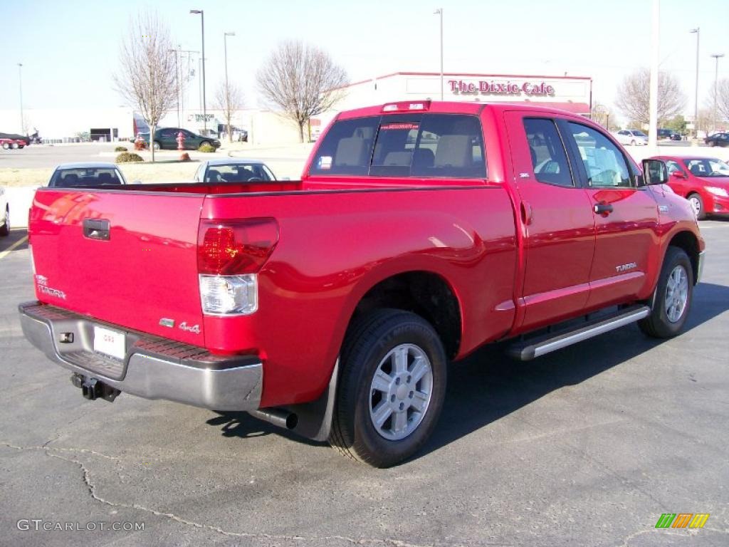 2010 Tundra SR5 Double Cab 4x4 - Radiant Red / Sand Beige photo #4