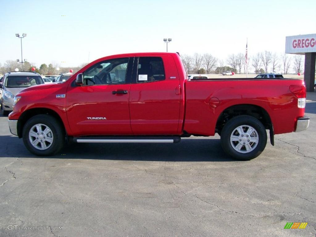 2010 Tundra SR5 Double Cab 4x4 - Radiant Red / Sand Beige photo #5