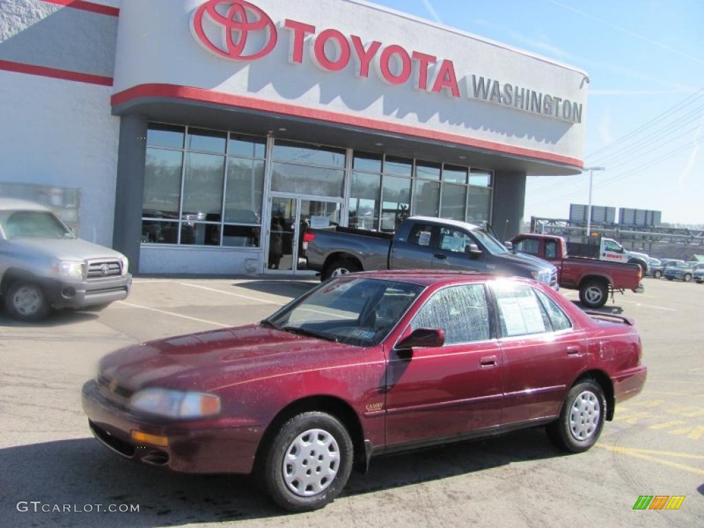 1996 Camry LE Sedan - Ruby Red Pearl / Beige photo #1