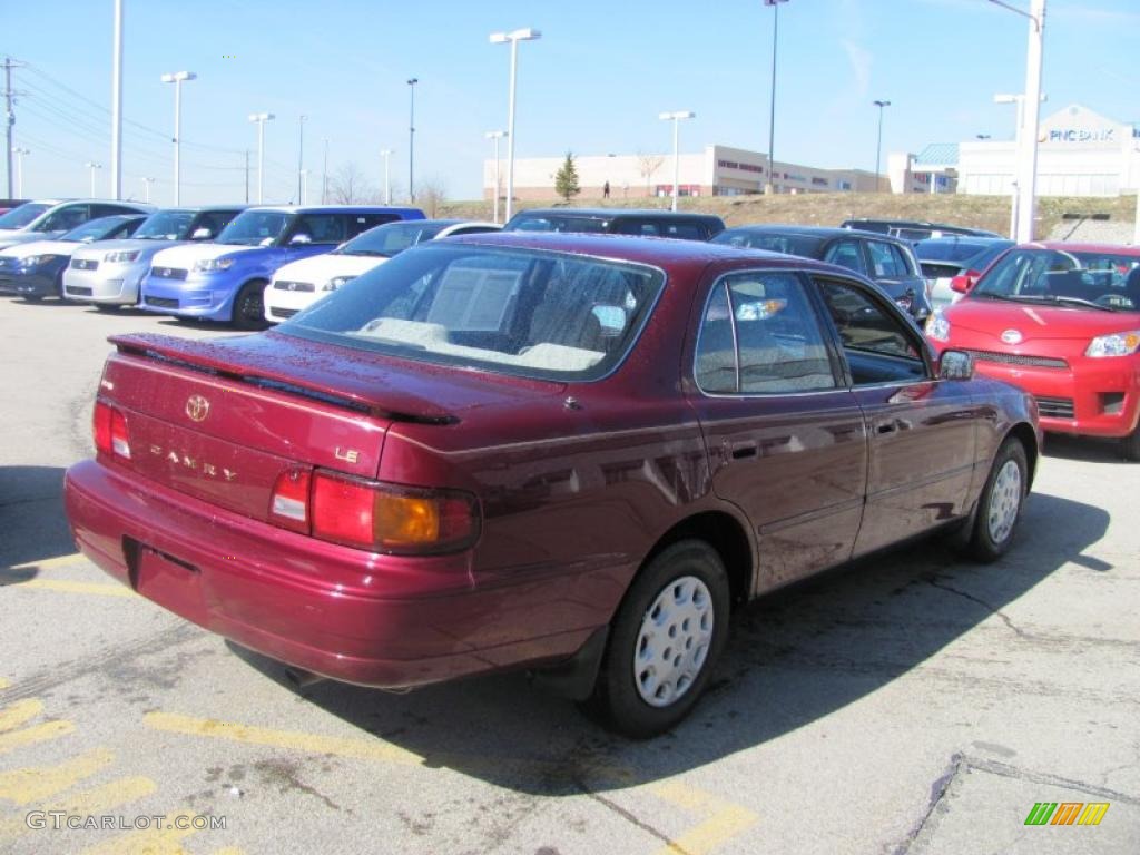 1996 Camry LE Sedan - Ruby Red Pearl / Beige photo #7