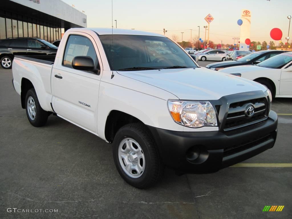 2010 Tacoma Regular Cab - Super White / Graphite photo #1