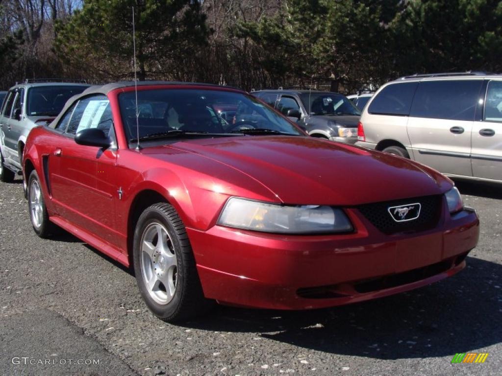 2003 Mustang V6 Convertible - Torch Red / Dark Charcoal photo #3