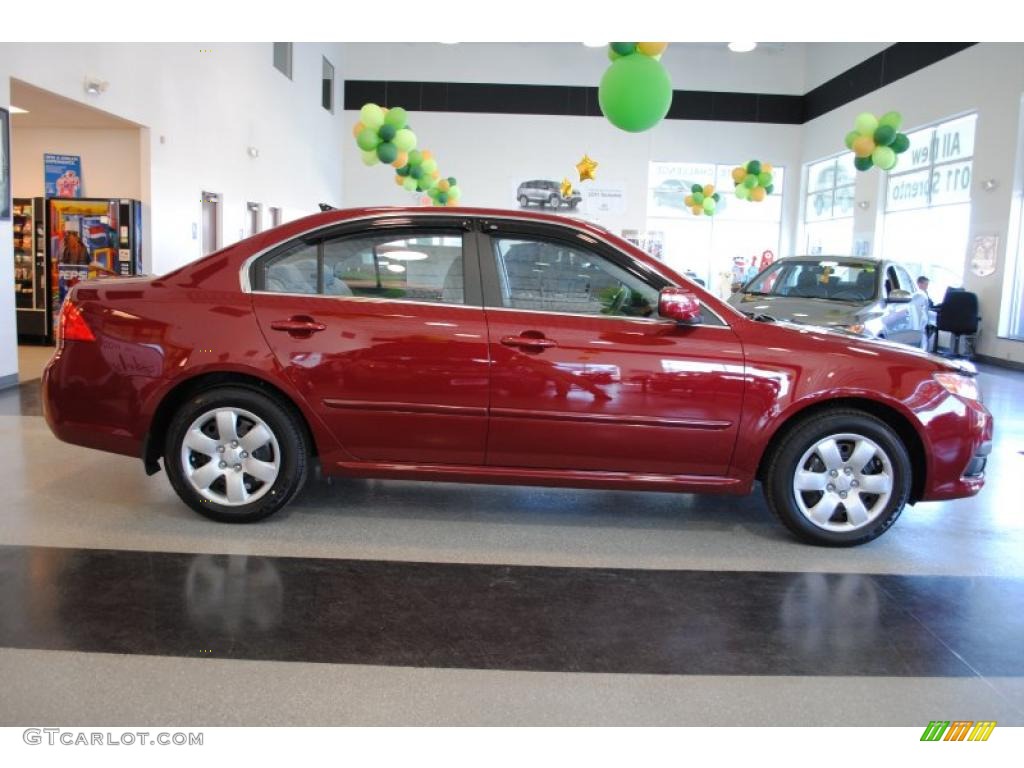2009 Optima LX - Ruby Red / Gray photo #34
