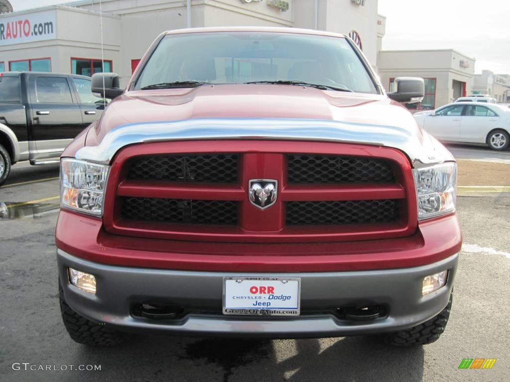 2010 Ram 1500 TRX4 Quad Cab 4x4 - Inferno Red Crystal Pearl / Light Pebble Beige/Bark Brown photo #5