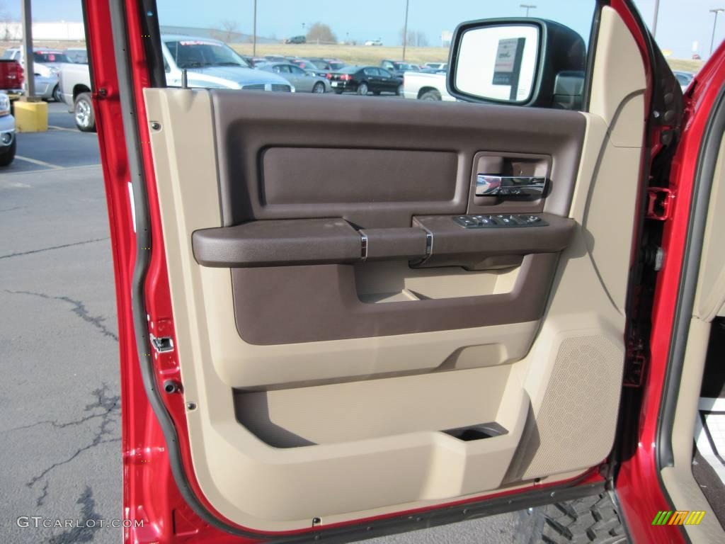 2010 Ram 1500 TRX4 Quad Cab 4x4 - Inferno Red Crystal Pearl / Light Pebble Beige/Bark Brown photo #10
