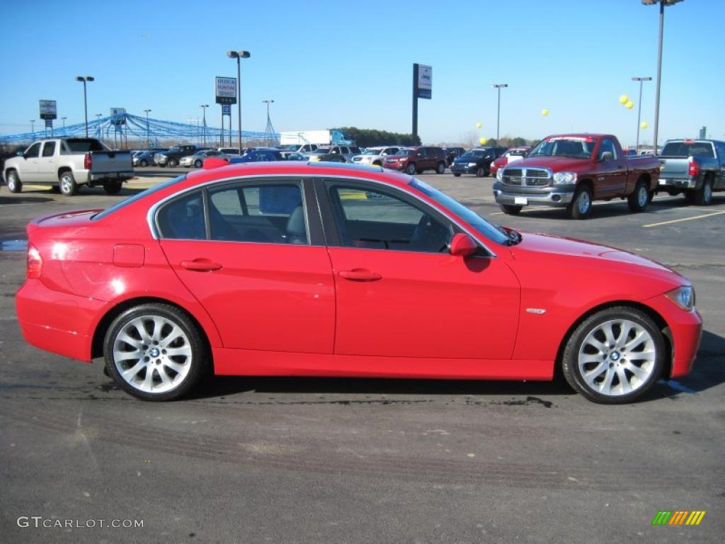 2006 3 Series 330i Sedan - Electric Red / Black photo #6