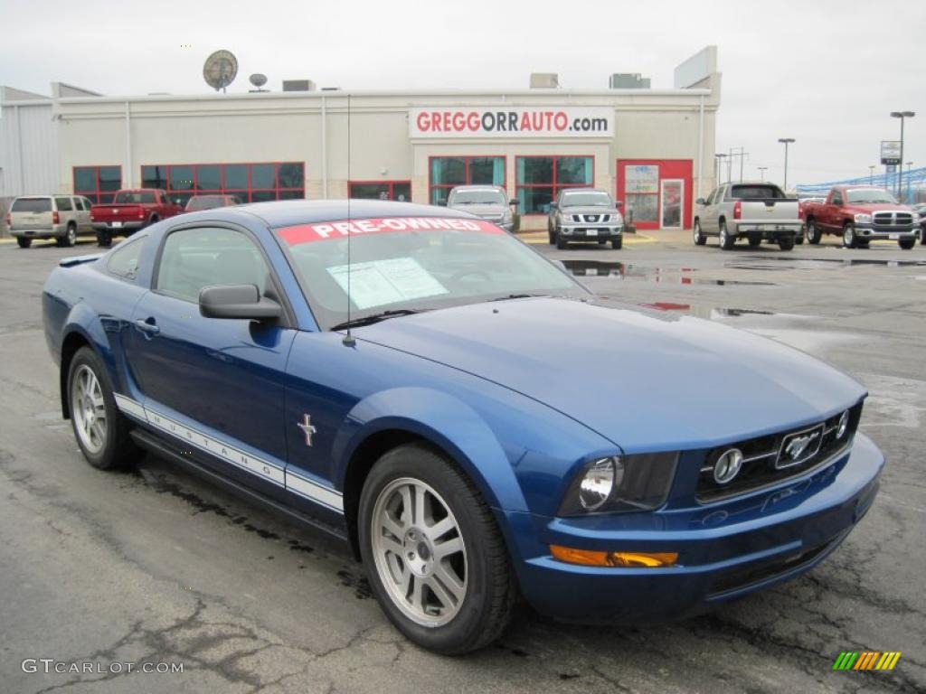 2008 Mustang V6 Deluxe Coupe - Vista Blue Metallic / Light Graphite photo #1