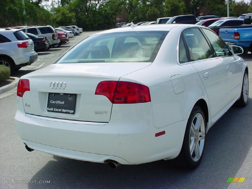 2008 A4 2.0T Sedan - Ibis White / Beige photo #5