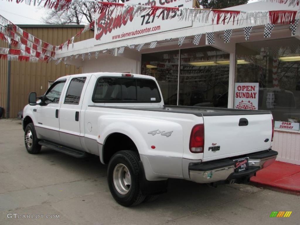 2000 F350 Super Duty XLT Crew Cab 4x4 Dually - Oxford White / Medium Graphite photo #3