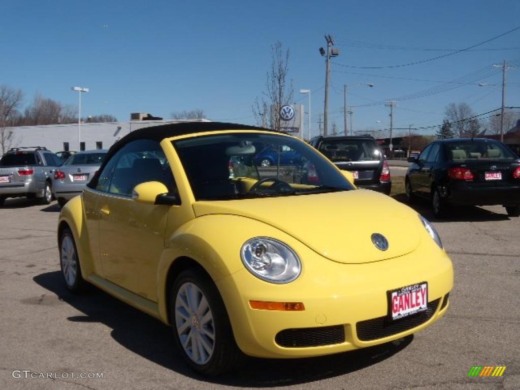 2008 New Beetle SE Convertible - Sunflower Yellow / Black photo #7