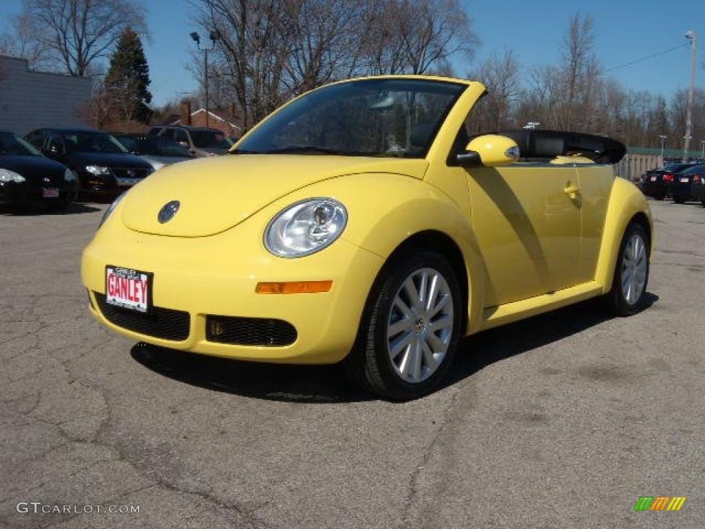 2008 New Beetle SE Convertible - Sunflower Yellow / Black photo #9