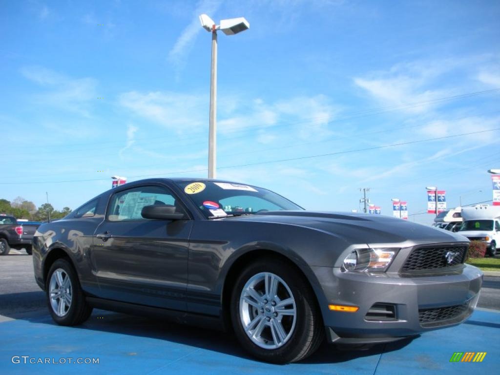 2010 Mustang V6 Coupe - Sterling Grey Metallic / Saddle photo #7