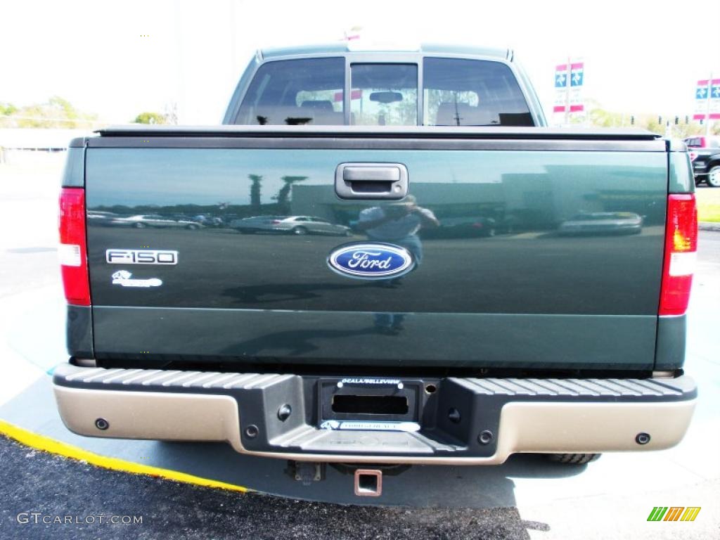 2004 F150 Lariat SuperCrew - Aspen Green Metallic / Black photo #4