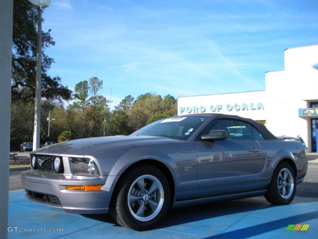 2006 Mustang GT Premium Convertible - Satin Silver Metallic / Black photo #1