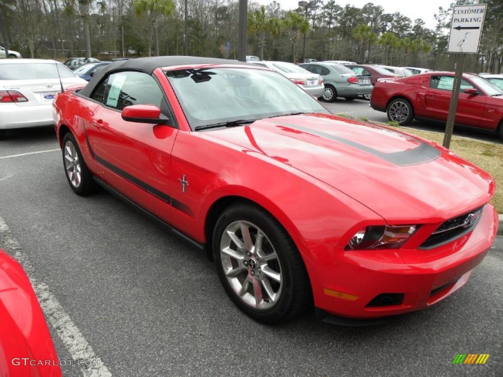 2010 Mustang V6 Premium Convertible - Red Candy Metallic / Charcoal Black photo #1