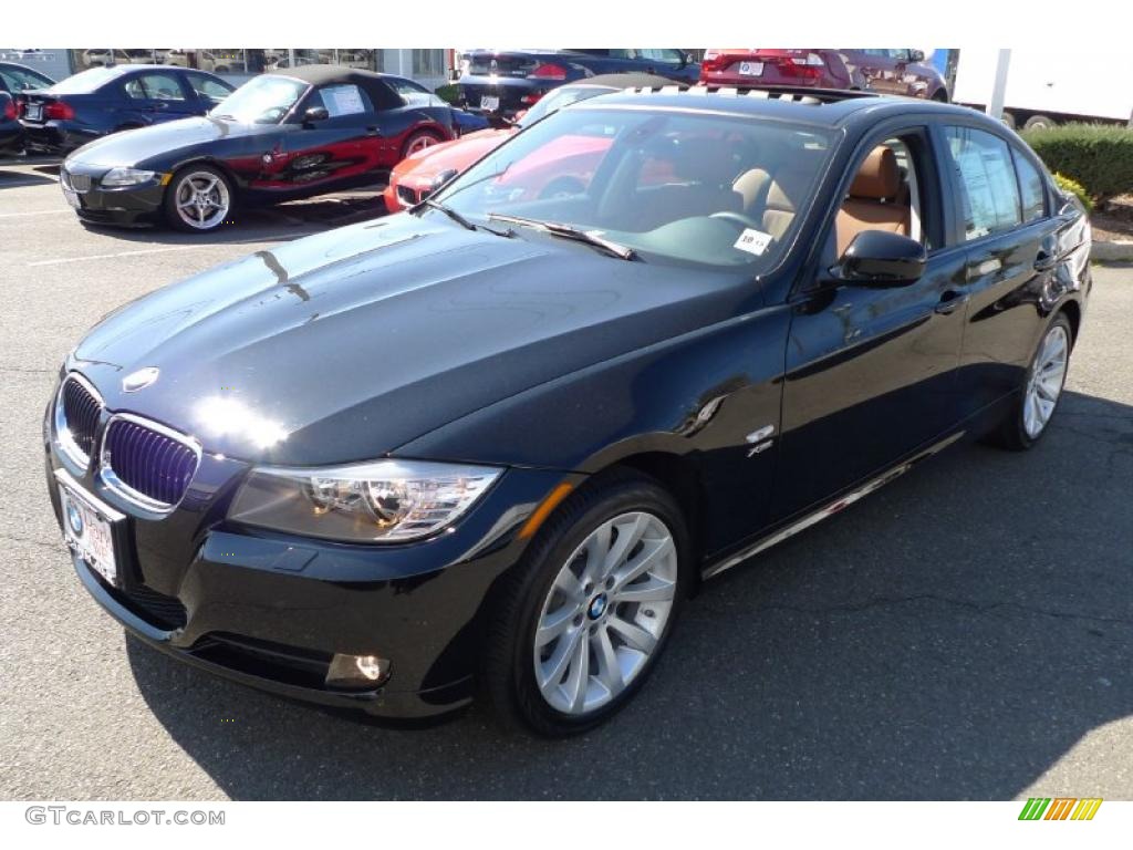2010 3 Series 328i xDrive Sedan - Jet Black / Saddle Brown Dakota Leather photo #11