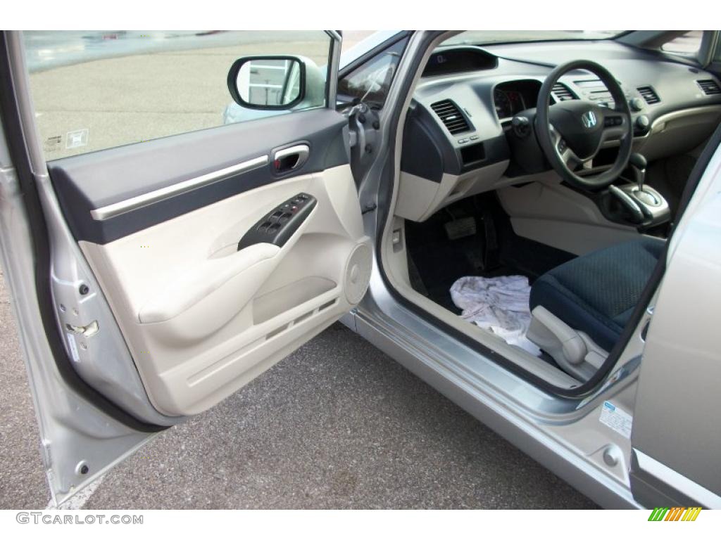 2007 Civic Hybrid Sedan - Alabaster Silver Metallic / Black photo #9