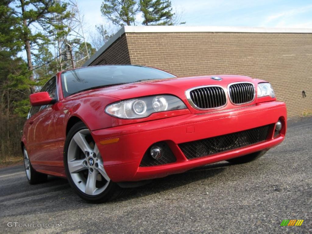 2004 3 Series 325i Coupe - Electric Red / Sand photo #2