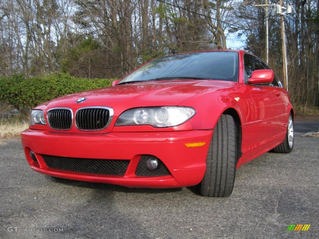 2004 3 Series 325i Coupe - Electric Red / Sand photo #4