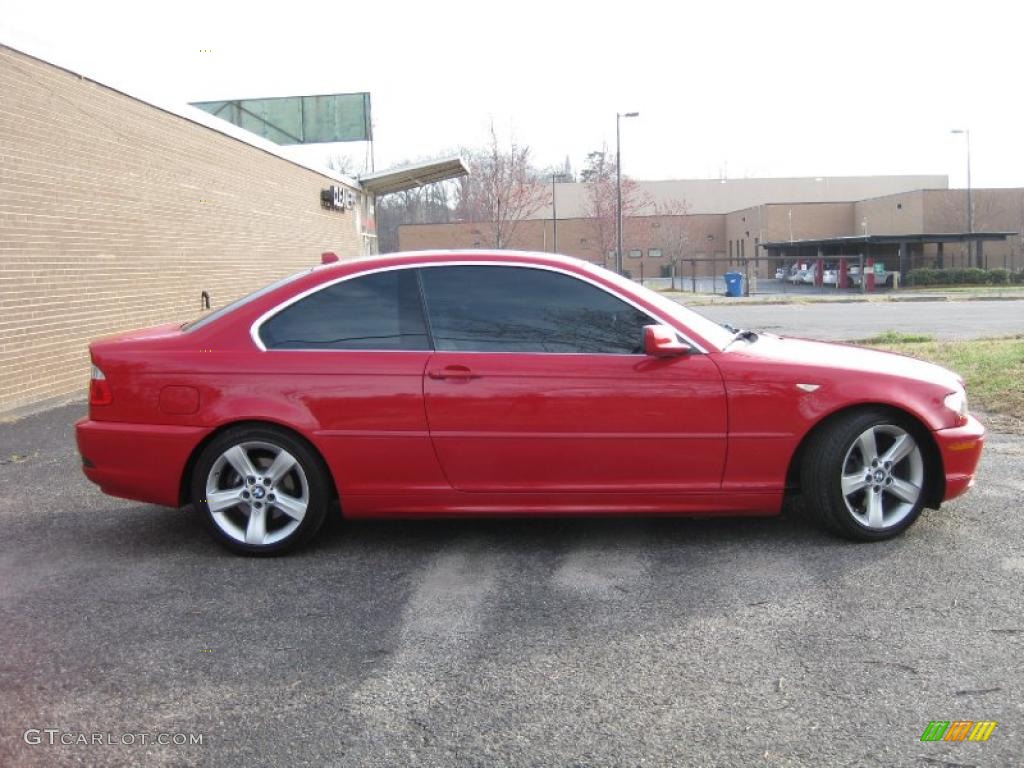 2004 3 Series 325i Coupe - Electric Red / Sand photo #9