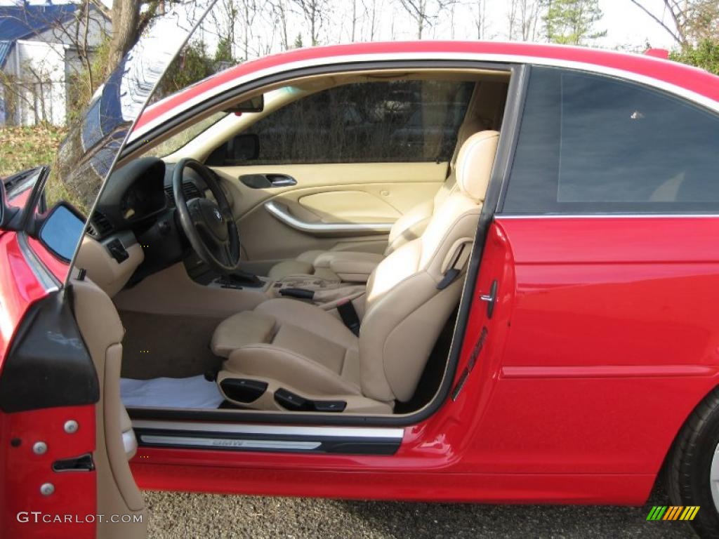 2004 3 Series 325i Coupe - Electric Red / Sand photo #14