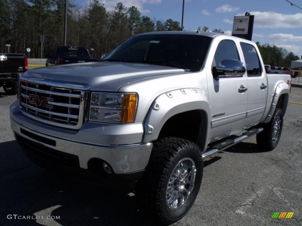 2010 Sierra 1500 SLE Crew Cab 4x4 - Pure Silver Metallic / Ebony photo #4