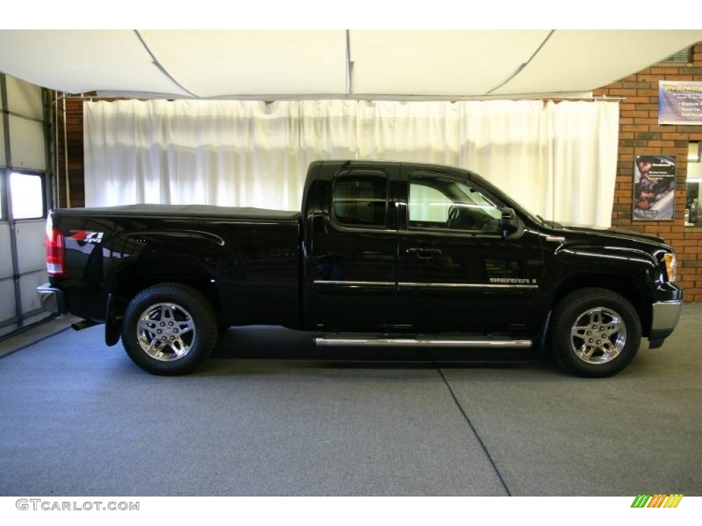 2008 Sierra 1500 SLT Extended Cab 4x4 - Onyx Black / Ebony photo #3