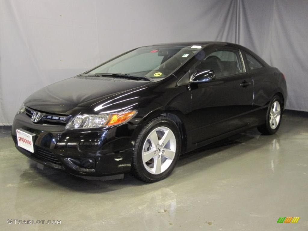 2008 Civic EX-L Coupe - Nighthawk Black Pearl / Black photo #1