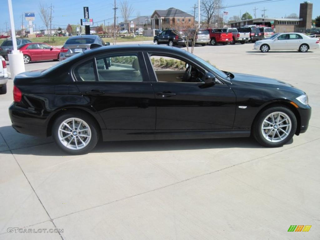 2010 3 Series 328i Sedan - Jet Black / Beige photo #4