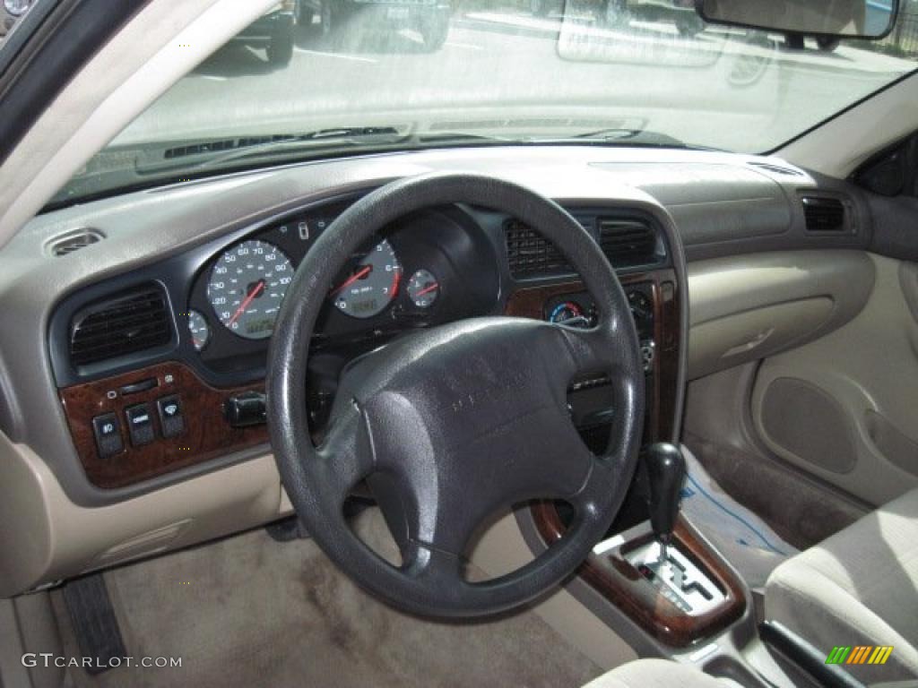 2000 Outback Wagon - Timberline Green Pearl / Beige photo #14