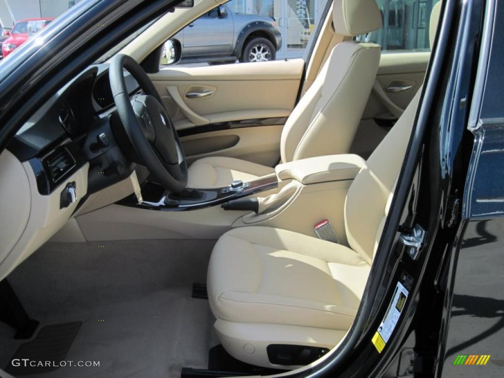 2010 3 Series 328i Sedan - Jet Black / Beige photo #7