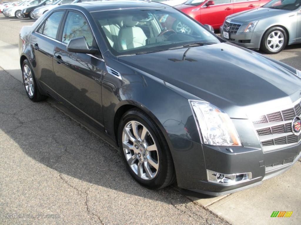 2008 CTS 4 AWD Sedan - Thunder Gray Chromaflair / Light Titanium/Ebony photo #3