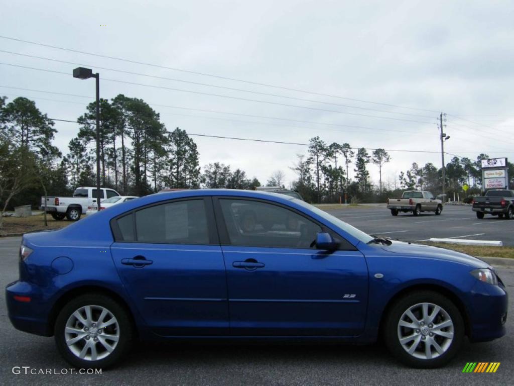 2007 MAZDA3 s Sport Sedan - Aurora Blue Mica / Black photo #6