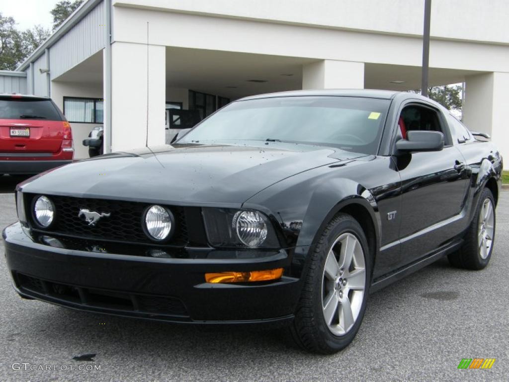 2007 Mustang GT Premium Coupe - Black / Black/Red photo #1