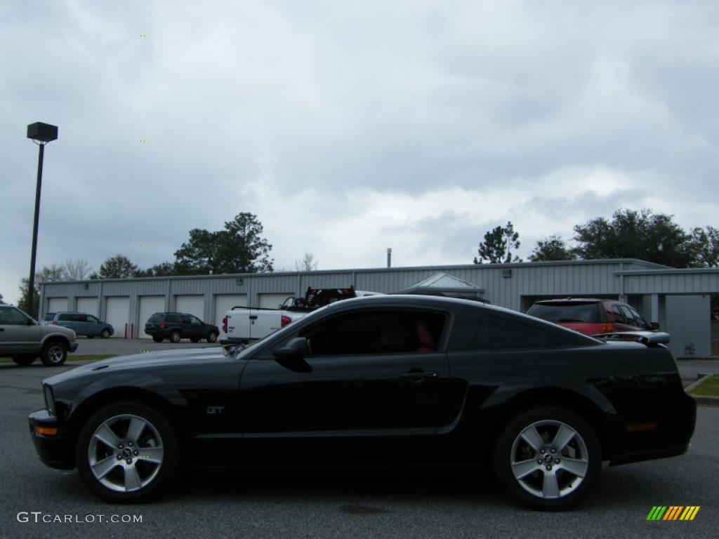 2007 Mustang GT Premium Coupe - Black / Black/Red photo #2
